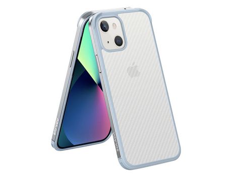 Funda TPU SULADA textura de fibra de carbono anti-queda prata híbrida por iPhone 13 6.1