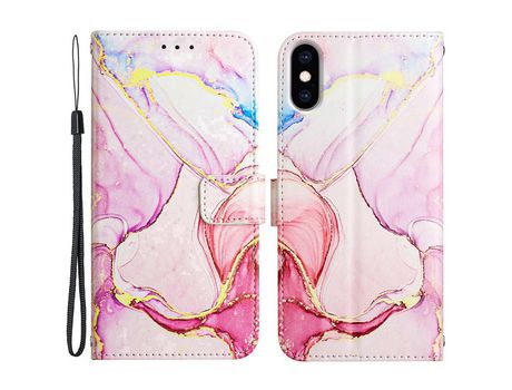 Funda PU patrón de mármol Ouro rosa por iPhone XS Max 6.5