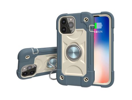 Funda TPU 3 en 1 con 3 camadas multicoloridas Margarida azul por iPhone 13 Pro 6.1