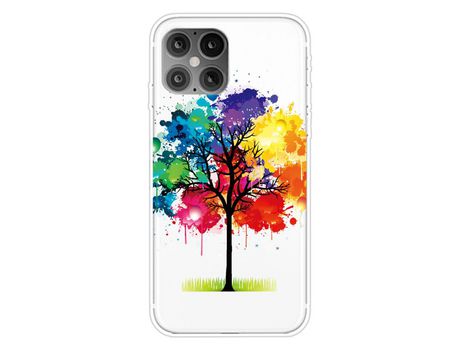 Carcasa TPU impresión patrón árbol colorida por Apple iPhone 12 5.4
