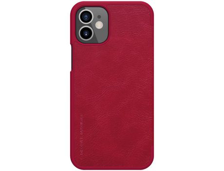 Carcasa TPU + PU con suporte por tarjeta rojo por Apple iPhone 12 5.4