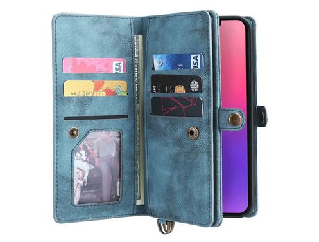 Funda PU a prueba de choques desmontable 2 en 1 magnético azul por iPhone 13 6.1