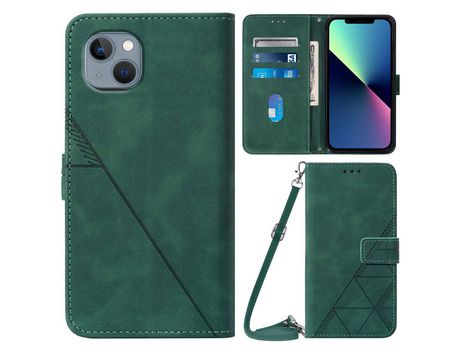 Funda PU Anti-lágrimas verde escuro por iPhone 13 mini 5.4