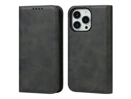 Funda PU + TPU con suporte negro por iPhone 13 Pro 6.1
