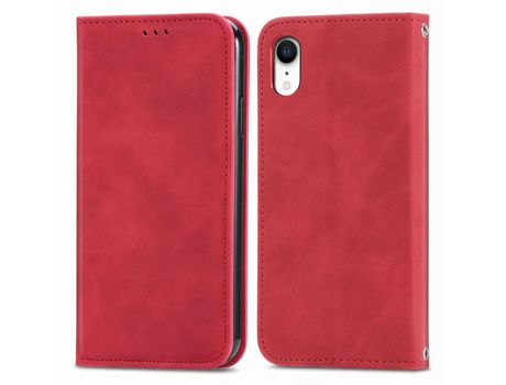 Funda TPU + PU magnético rojo por iPhone XR 6.1