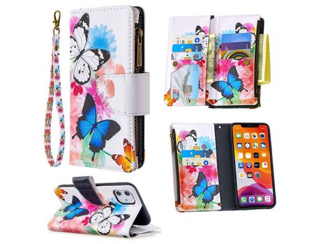 Carcasa PU estante de impresión patrón três polillas por Apple iPhone 11 6.1