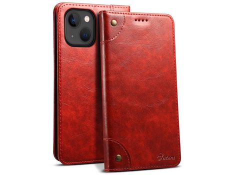 Funda PU Anti-lágrimas con soporte rojo por iPhone 13 6.1