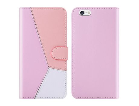 Funda PU emenda de três cores púrpura/rosa/branco por iPhone 7 4.7 /8 4.7 /SE (2020)/SE (2022)
