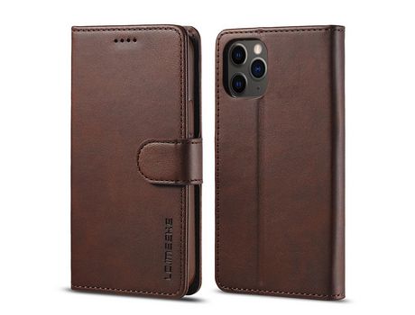 Carcasa PU con apoyo café por Apple iPhone 12 Pro Max 6.7