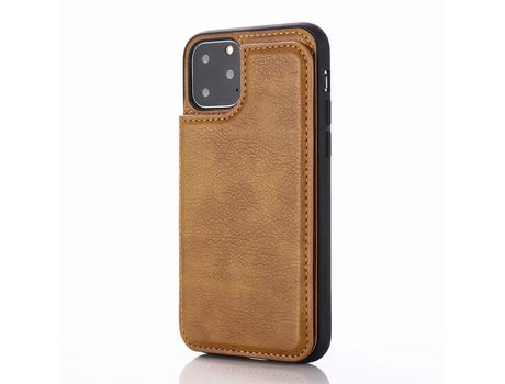 Carcasa TPU híbrido con muleta y titular do tarjeta marrom por Apple iPhone 12 Pro Max 6.7