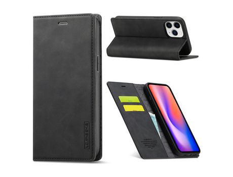 Carcasa PU forte sensación de líquido magnético negro por Apple iPhone 12/12 Pro