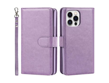 Funda PU con soporte púrpura por iPhone 13 Pro 6.1