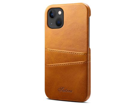 Funda TPU + PU con slots de tarjeta caqui por iPhone 13 mini 5.4