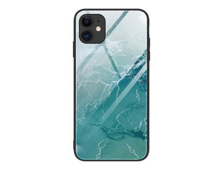 Carcasa TPU piel de mármol oceano verde por Apple iPhone 12 Pro/12 Max 6.1