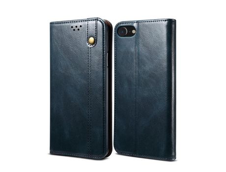 Carcasa PU textura de caballo louco cerosa auto-absorvida con apoyo azul por Apple iPhone 7/8/SE (2nd Gen)