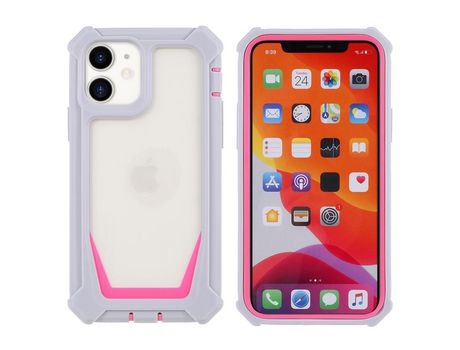 Funda TPU + acrílico 2 en 1 desmontable cinza/rosa por iPhone 11 6.1