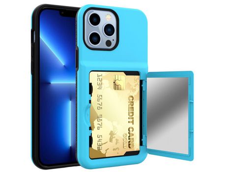 Funda TPU + acrílico con suporte por tarjeta Cielo azul por iPhone 13 Pro 6.1