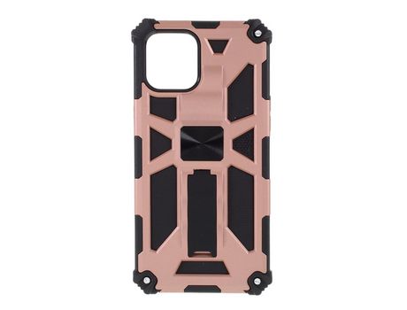 Carcasa TPU armadura a prueba de choques con muleta y folha magnética ouro rosa por Apple iPhone 12 Max/12 Pro 6.1
