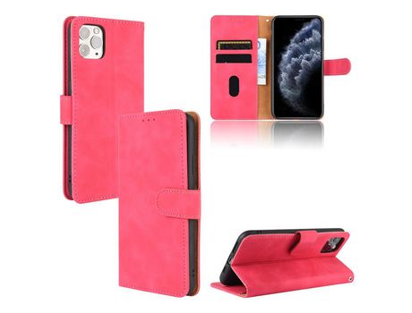 Carcasa PU piel-touch con apoyo rosa por Apple iPhone 12 5.4