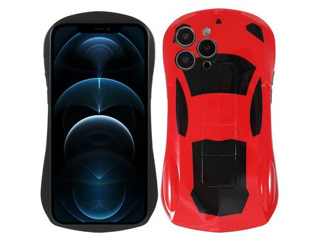 Funda TPU Estilo de carro esportivo 3D anti-poeira rojo por iPhone 12 Pro 6.1