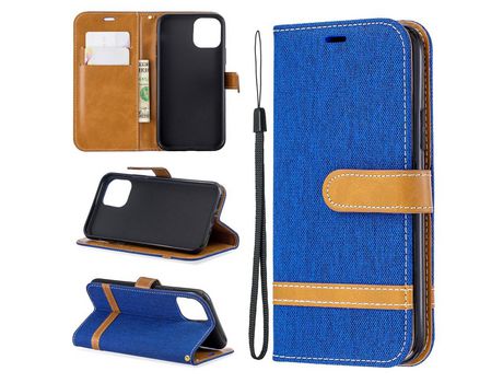 Carcasa PU pano de jeans de colores sortidas azul claro por Apple iPhone XS/X 5.8 pouces (2019)