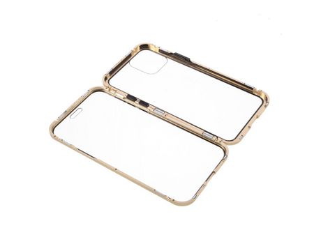 Carcasa de estructura de metal cobertura total magnética de quadro doble ouro por Apple iPhone 12/12 Pro