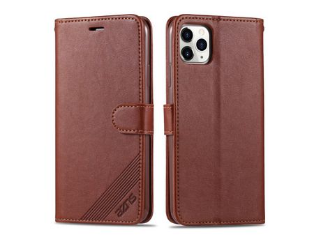 Carcasa PU con apoyo café por Apple iPhone 12 Max/Pro 6.1