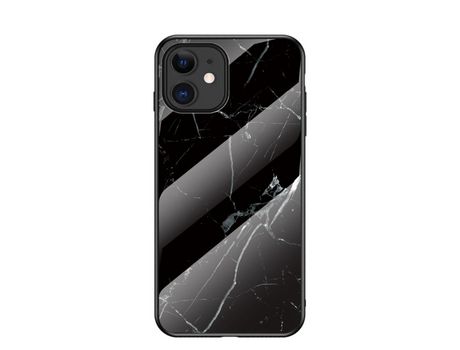 Carcasa TPU textura de mármol híbrido negro por Apple iPhone 12 5.4
