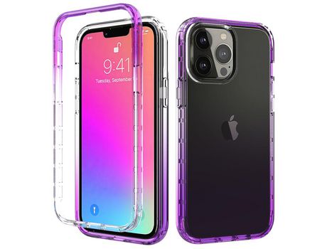 Funda TPU cor gradiente de luz roxa transparente por iPhone 13 Pro Max 6.7