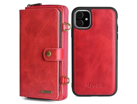 Funda PU magnético a prueba de choques rojo por iPhone 11 6.1
