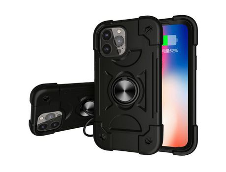 Funda TPU 3 en 1 con 3 camadas multicoloridas negro negro por iPhone 13 Pro 6.1