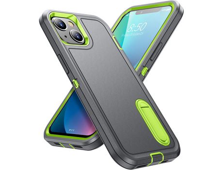 Funda TPU con muleta cinza/verde por iPhone 13 mini 5.4