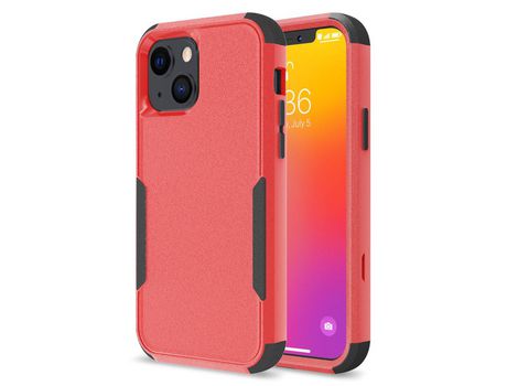 Funda TPU 3 en 1 desmontable à prova de poeira a prueba de choques rojo/negro por iPhone 13 6.1