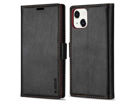 Funda PU + TPU N.BEKUS Cerrar magnético a prueba de choques con suporte negro por iPhone 13 6.1