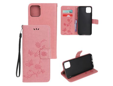 Carcasa PU flores de polilla rosa por Apple iPhone XR 6.1 pouces (2019)