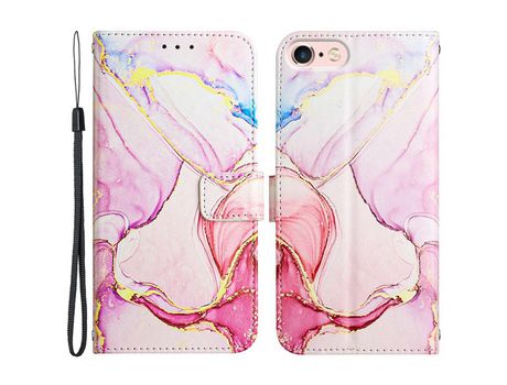 Funda PU patrón de mármol ouro rosa por iPhone SE (2022)/SE (2020)/8/7 4.7