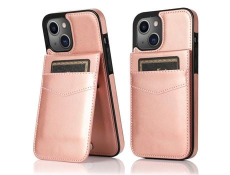 Funda TPU + PU Anti-lágrimas con muleta ouro rosa por iPhone 13 mini 5.4