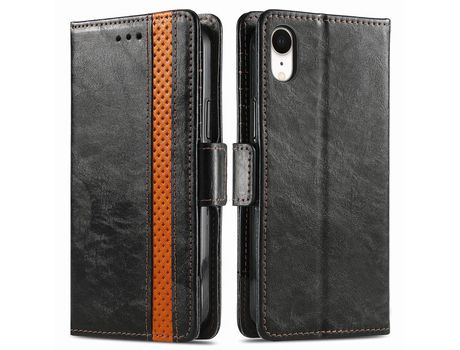 Funda PU CASENEO Anti-lágrimas negro por iPhone XR 6.1