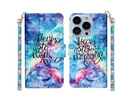 Funda PU + TPU anti-queda con suporte por Cielo azul por iPhone 13 Pro 6.1