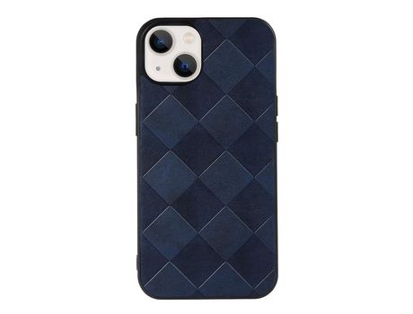 Funda TPU + PU textura de grade azul por iPhone 13 mini 5.4