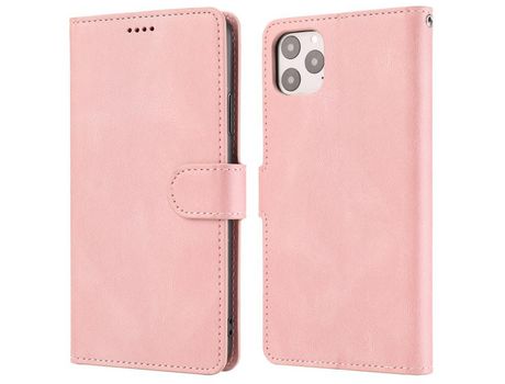 Carcasa PU estilo classico con apoyo rosa por Apple iPhone 12 Max/iPhone 12 Pro 6.1