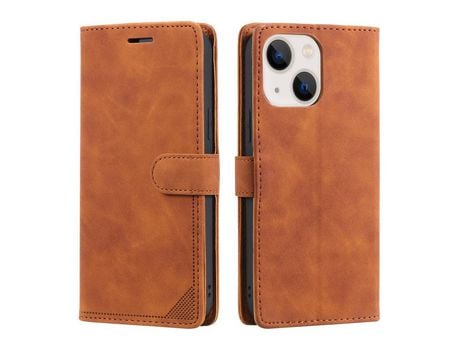 Funda PU + TPU varredura antifurto con suporte marrón por iPhone 13 mini 5.4