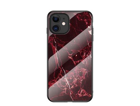 Carcasa TPU textura de mármol híbrido rojo por Apple iPhone 12 5.4