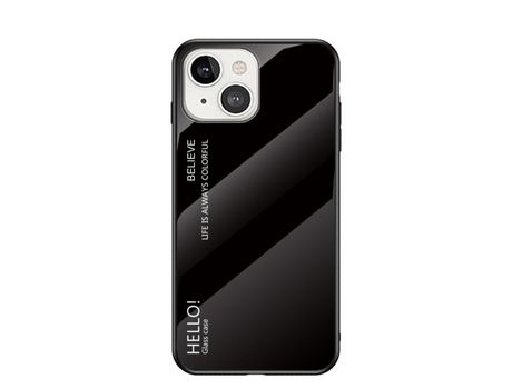 Funda TPU patrón gradiente resistente a riscos híbrido negro por iPhone 13 6.1