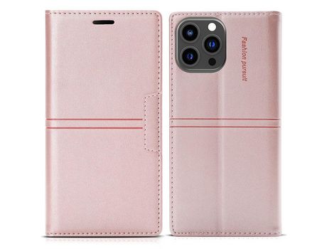 Funda PU + TPU a prueba de choques autoabsorbente en ouro rosa por iPhone 13 Pro Max 6.7