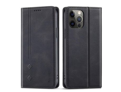 Funda PU + TPU FORWENW cor preta por iPhone 13 6.1