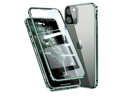 Carcasa de metal caixilho de montagen de revestimento magnético completo verde por Apple iPhone 11 Pro Max 6.5