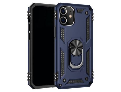 Carcasa TPU híbrido anti-queda con muleta azul por Apple iPhone 12/12 Pro