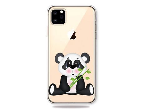 Carcasa TPU impresión patrón extrenamente transparente panda segurando bambu por Apple iPhone XS Max 6.5 pouces (2019)