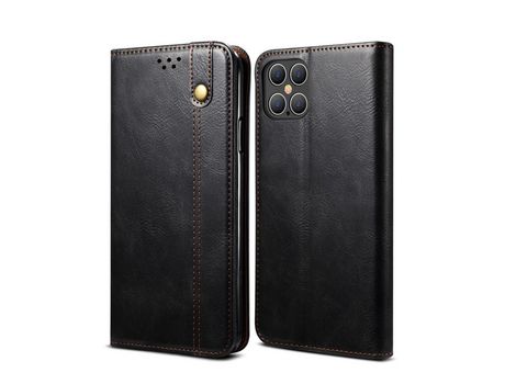Carcasa PU textura cerosa de caballo louco negro por Apple iPhone 12/12 Pro